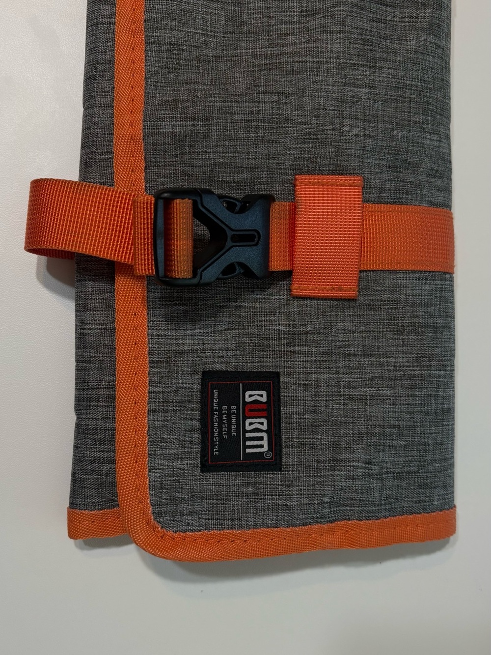 Gray and Orange Roll-Up Men’s Organizer Bag